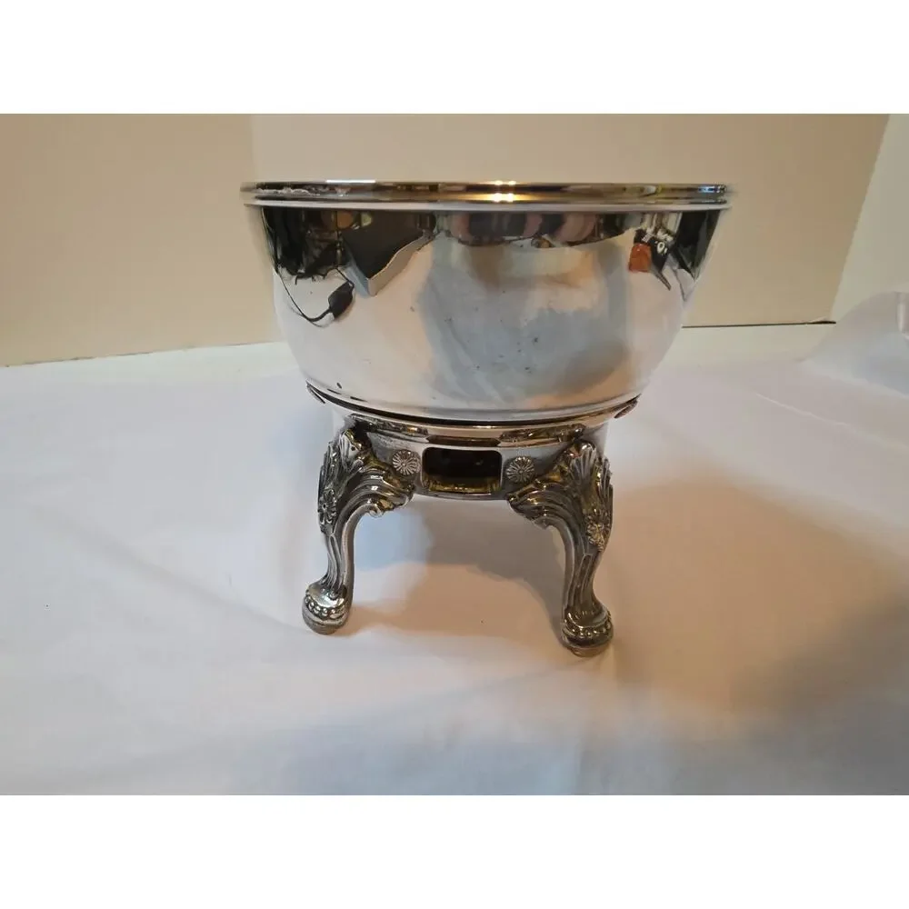 Vintage yb45 newport Footed Silver Plate Warming Dish No Power Supply